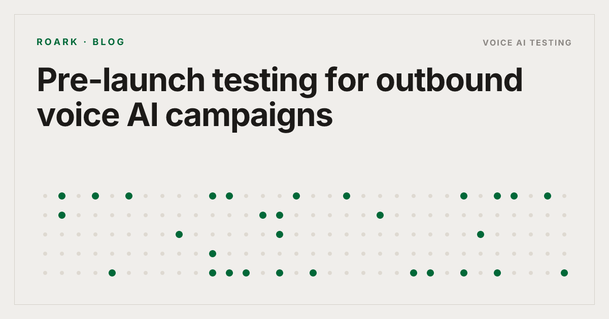 Pre-launch testing for outbound voice AI campaigns