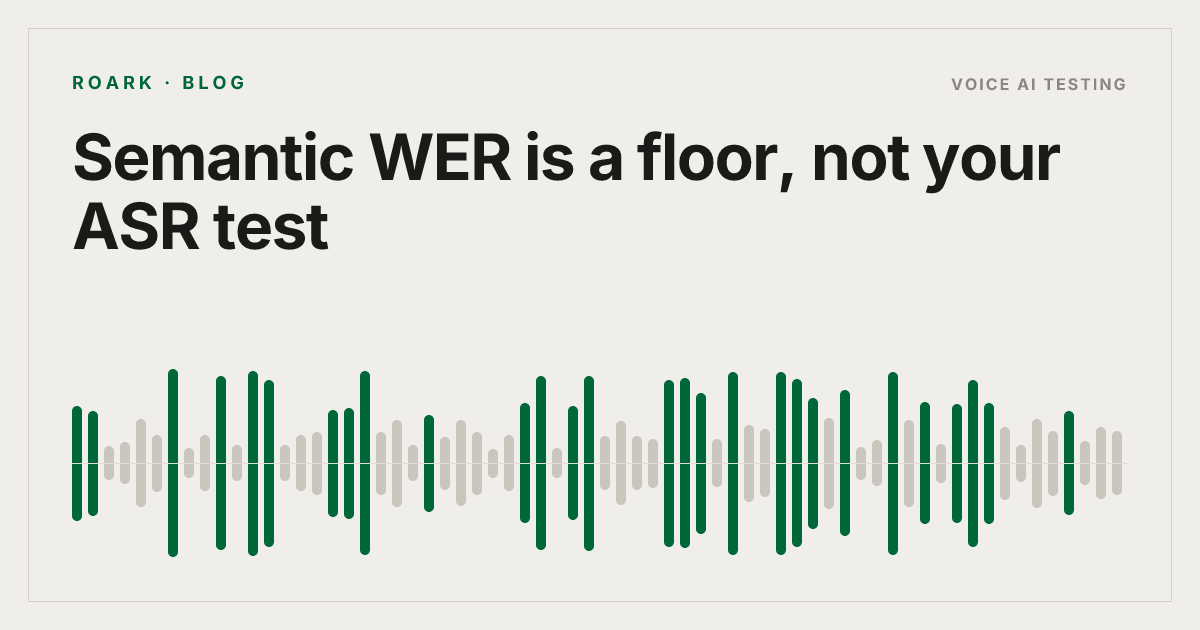 Semantic WER is a floor, not your ASR test