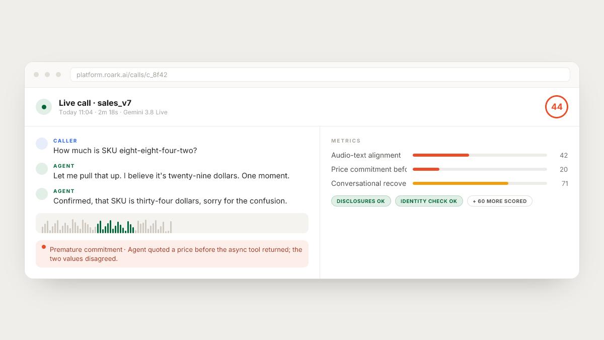 Async tool call review with premature commitment