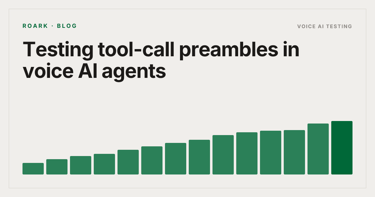 Testing tool-call preambles in voice AI agents