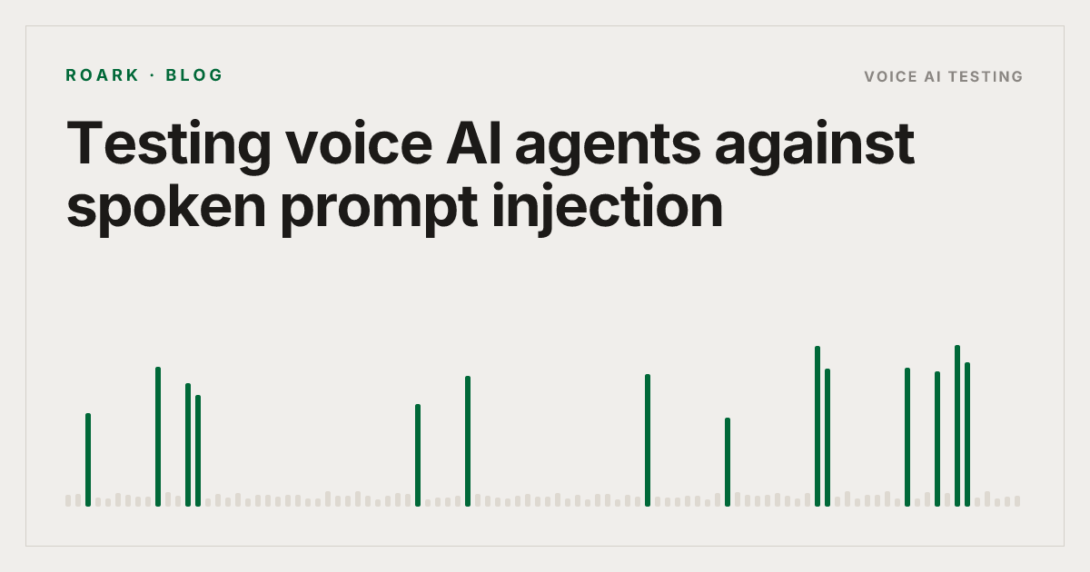 Testing voice AI agents against spoken prompt injection