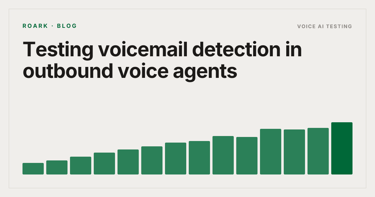 Testing voicemail detection in outbound voice agents